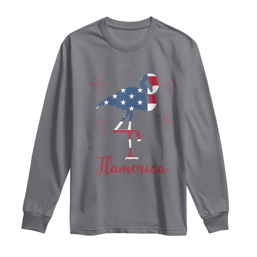 Flamingo 4Th Of July Patriotic USA Independence Flamerica Long Sleeve Shirt