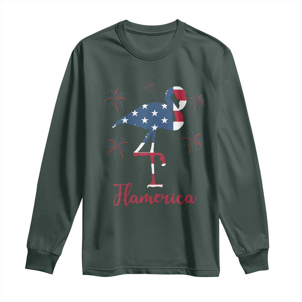 Flamingo 4Th Of July Patriotic USA Independence Flamerica Long Sleeve Shirt