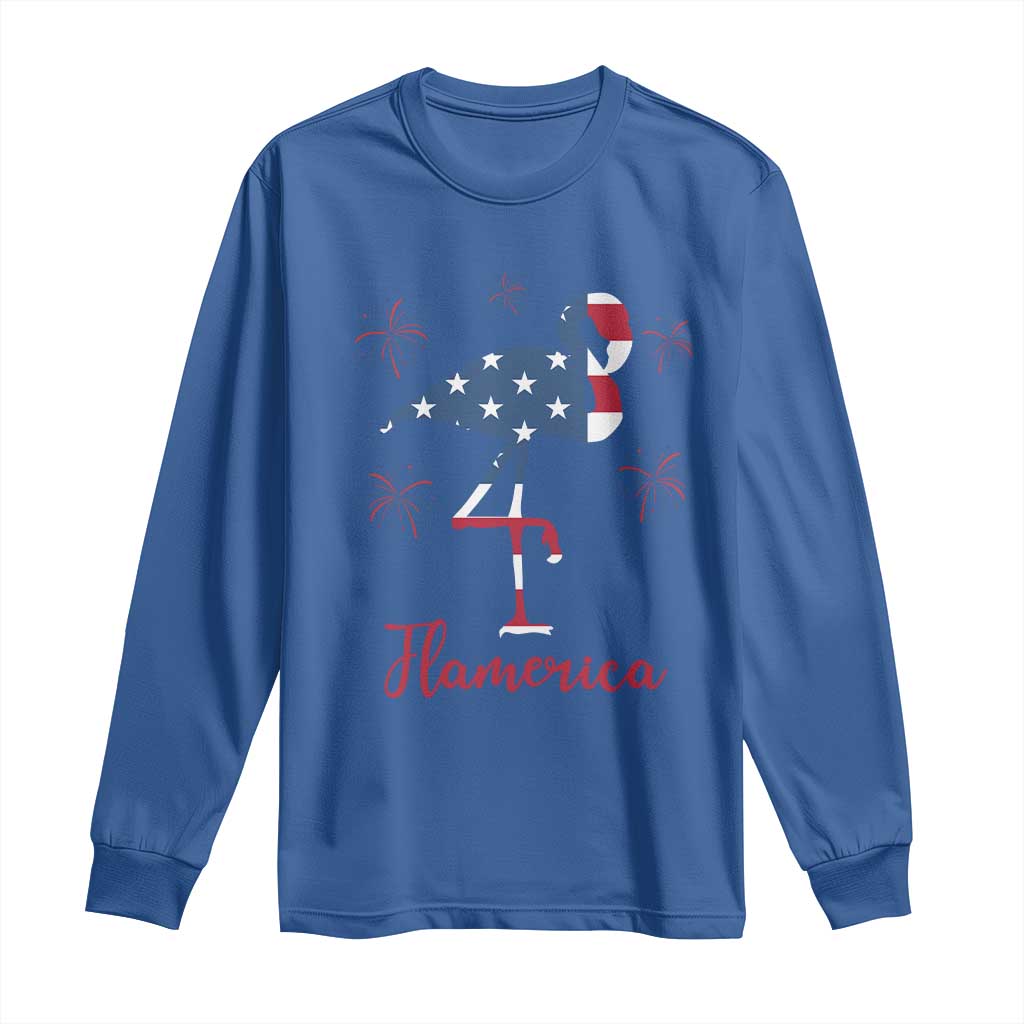 Flamingo 4Th Of July Patriotic USA Independence Flamerica Long Sleeve Shirt