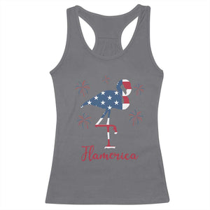 Flamingo 4Th Of July Patriotic USA Independence Flamerica Racerback Tank Top