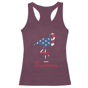 Flamingo 4Th Of July Patriotic USA Independence Flamerica Racerback Tank Top