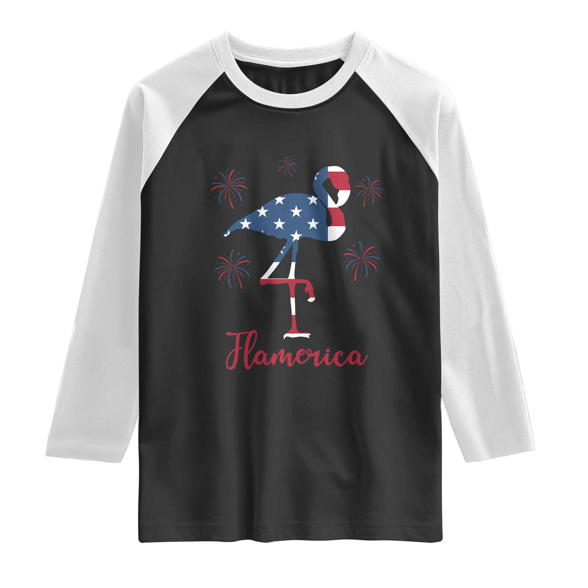 Flamingo 4Th Of July Patriotic USA Independence Flamerica Raglan Shirt