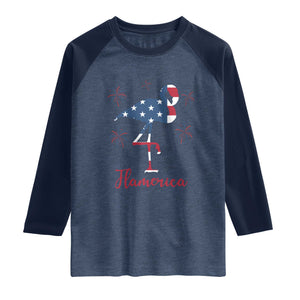 Flamingo 4Th Of July Patriotic USA Independence Flamerica Raglan Shirt