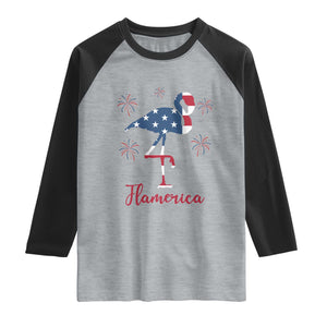 Flamingo 4Th Of July Patriotic USA Independence Flamerica Raglan Shirt