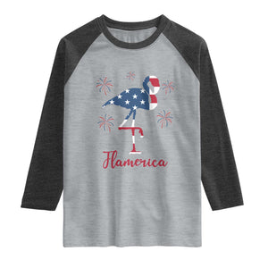 Flamingo 4Th Of July Patriotic USA Independence Flamerica Raglan Shirt