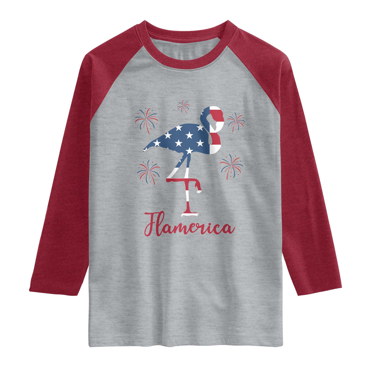 Flamingo 4Th Of July Patriotic USA Independence Flamerica Raglan Shirt