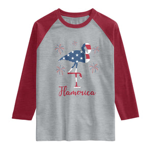 Flamingo 4Th Of July Patriotic USA Independence Flamerica Raglan Shirt