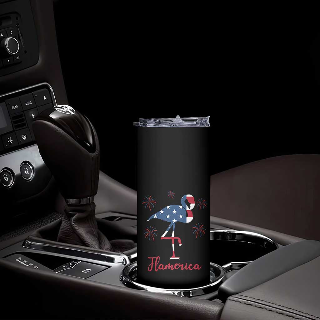Flamingo 4Th Of July Patriotic USA Independence Flamerica Skinny Tumbler TS14 Print Your Wear
