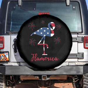 Flamingo 4Th Of July Patriotic USA Independence Flamerica Spare Tire Cover