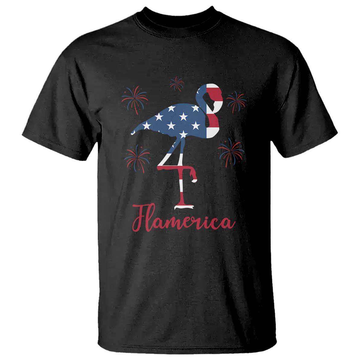 Flamingo 4Th Of July Patriotic USA Independence Flamerica T Shirt TS14 Black Print Your Wear