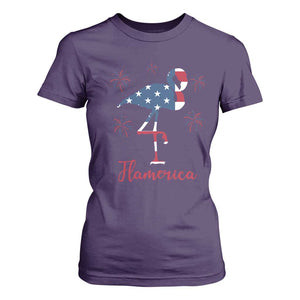 Flamingo 4Th Of July Patriotic USA Independence Flamerica T Shirt For Women TS14 Purple Print Your Wear