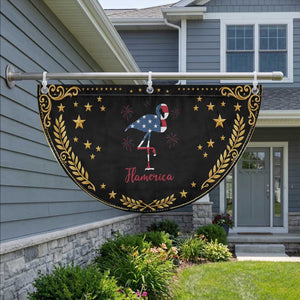 Flamingo 4Th Of July USA American Flag Patriotic Fan Flag