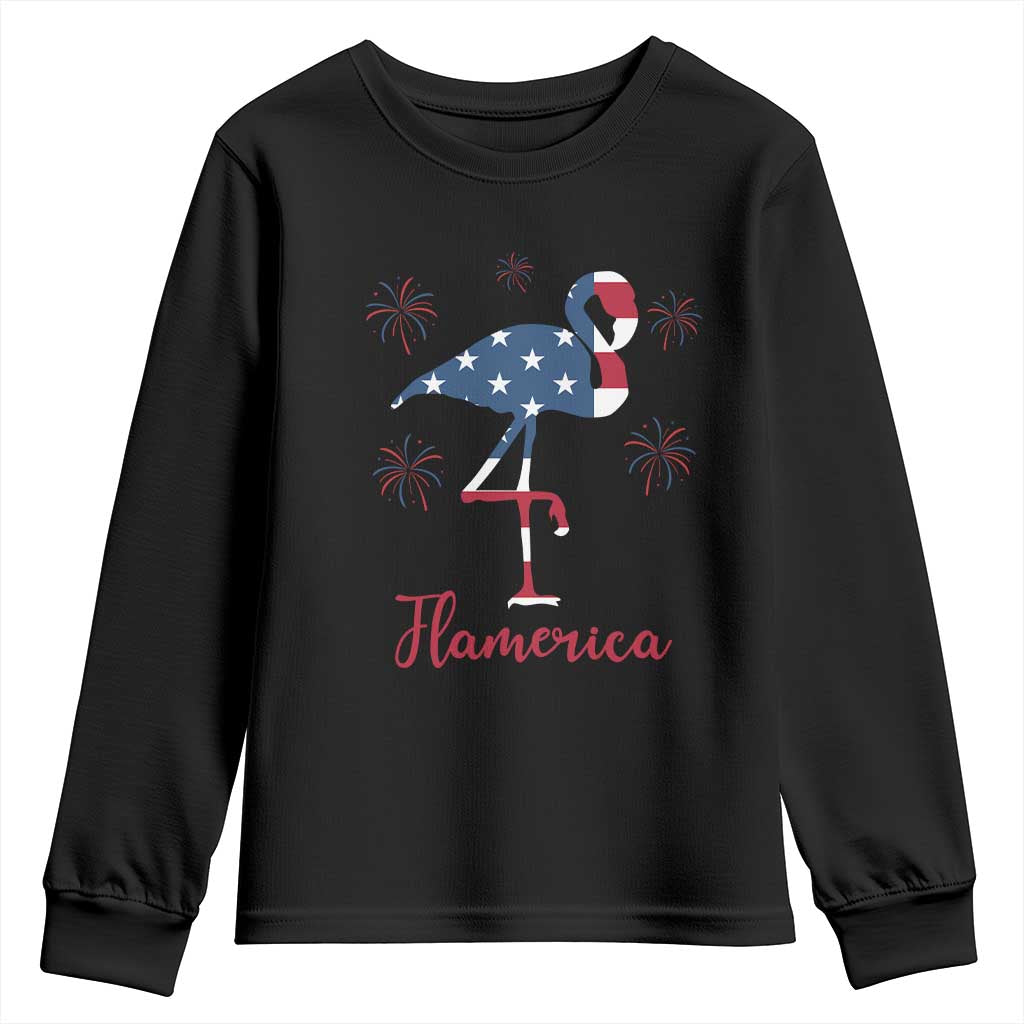 Flamingo 4Th Of July Patriotic USA Independence Flamerica Youth Sweatshirt