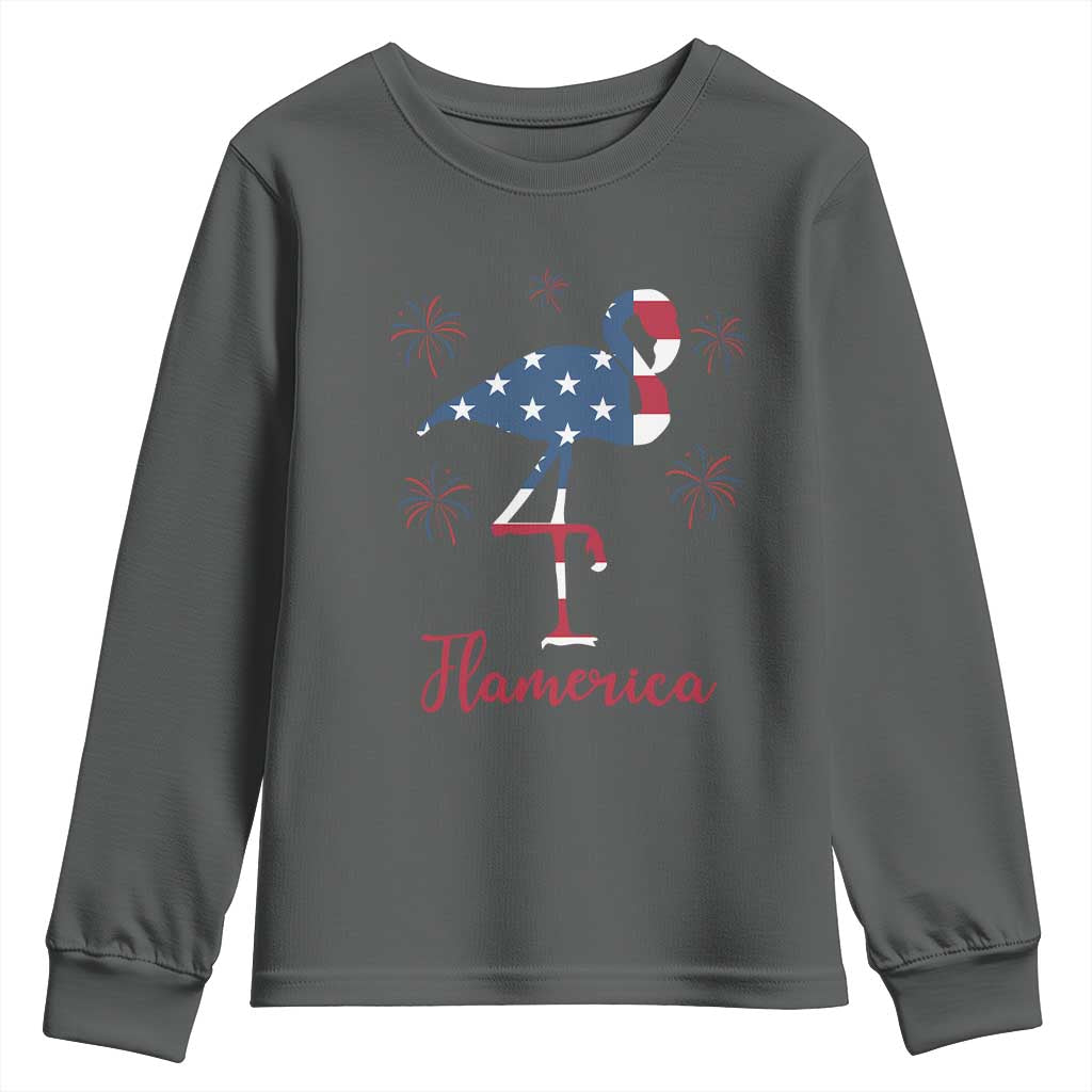 Flamingo 4Th Of July Patriotic USA Independence Flamerica Youth Sweatshirt