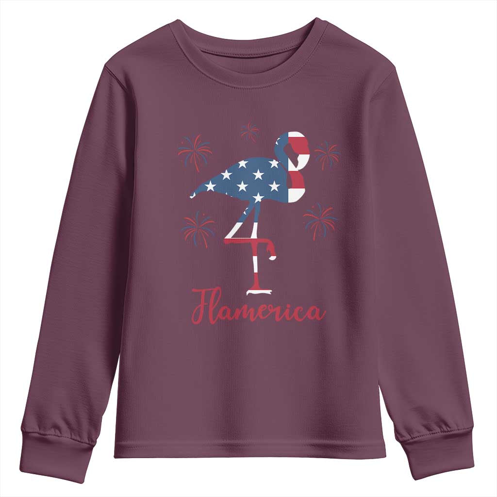 Flamingo 4Th Of July Patriotic USA Independence Flamerica Youth Sweatshirt