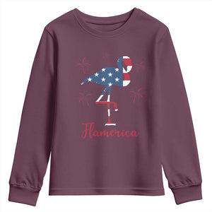 Flamingo 4Th Of July Patriotic USA Independence Flamerica Youth Sweatshirt