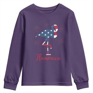 Flamingo 4Th Of July Patriotic USA Independence Flamerica Youth Sweatshirt