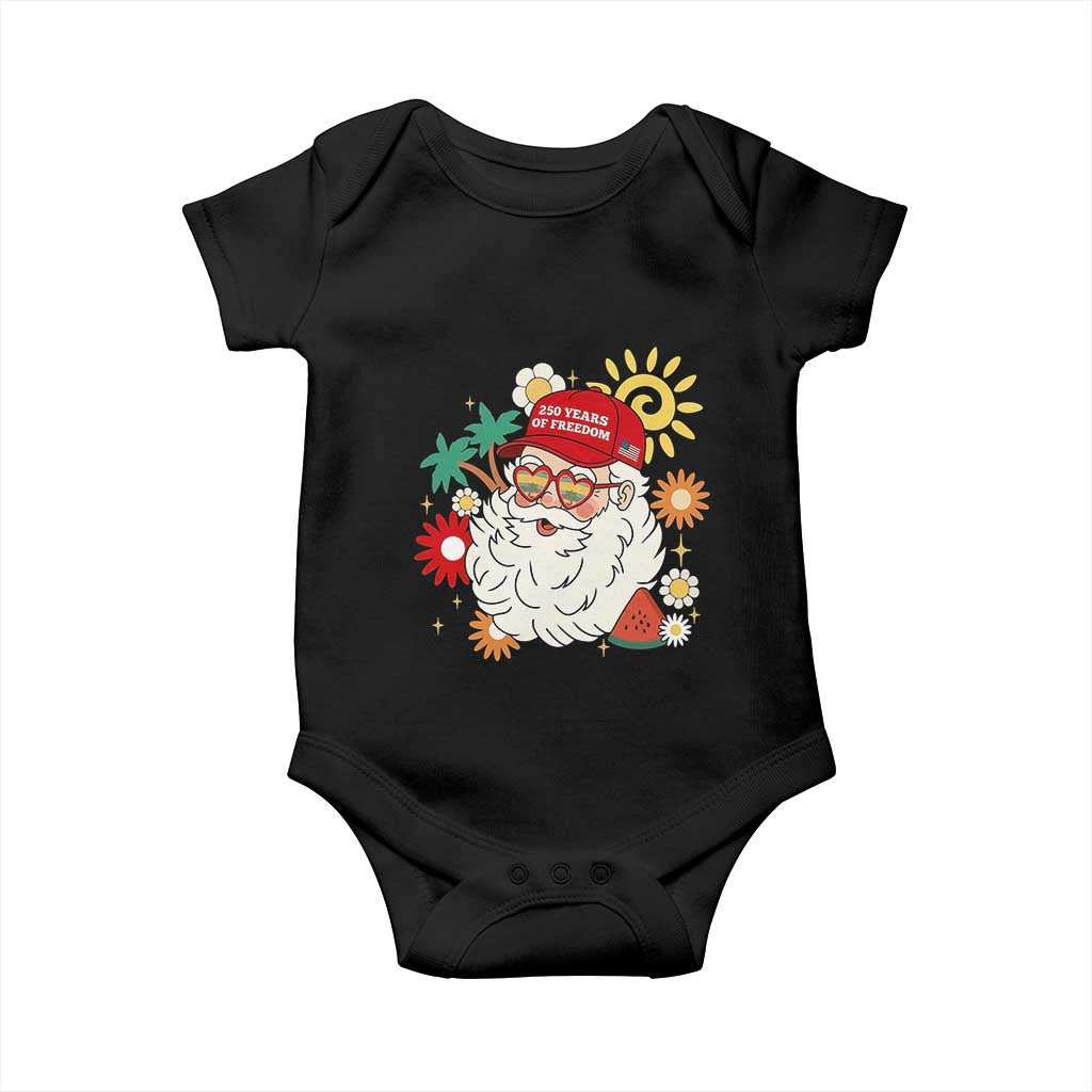USA 250th Anniversary Santa Christmas In July Baby Onesie