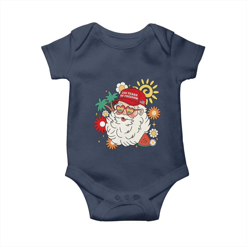 USA 250th Anniversary Santa Christmas In July Baby Onesie