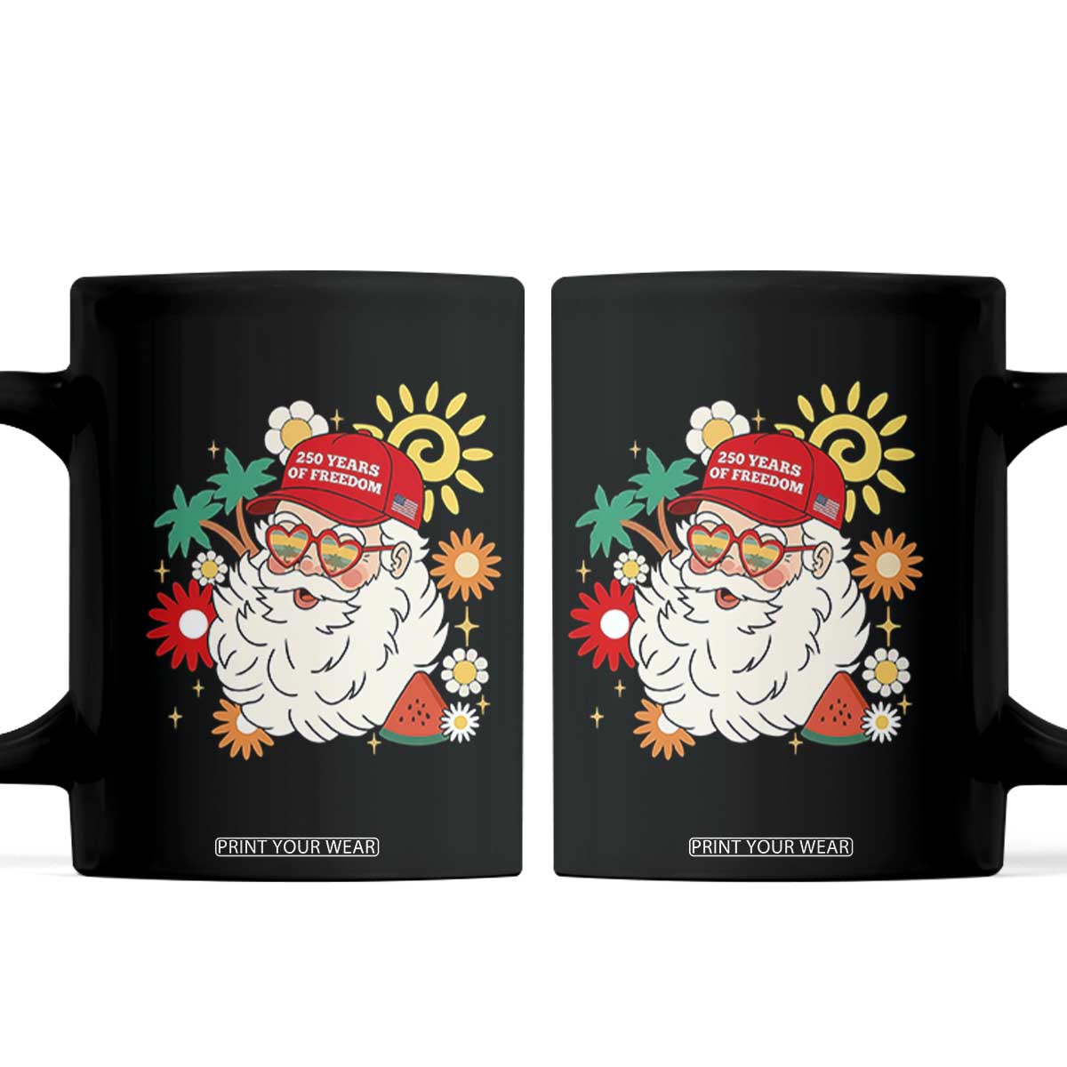 USA 250th Anniversary Santa Christmas In July Coffee Mug