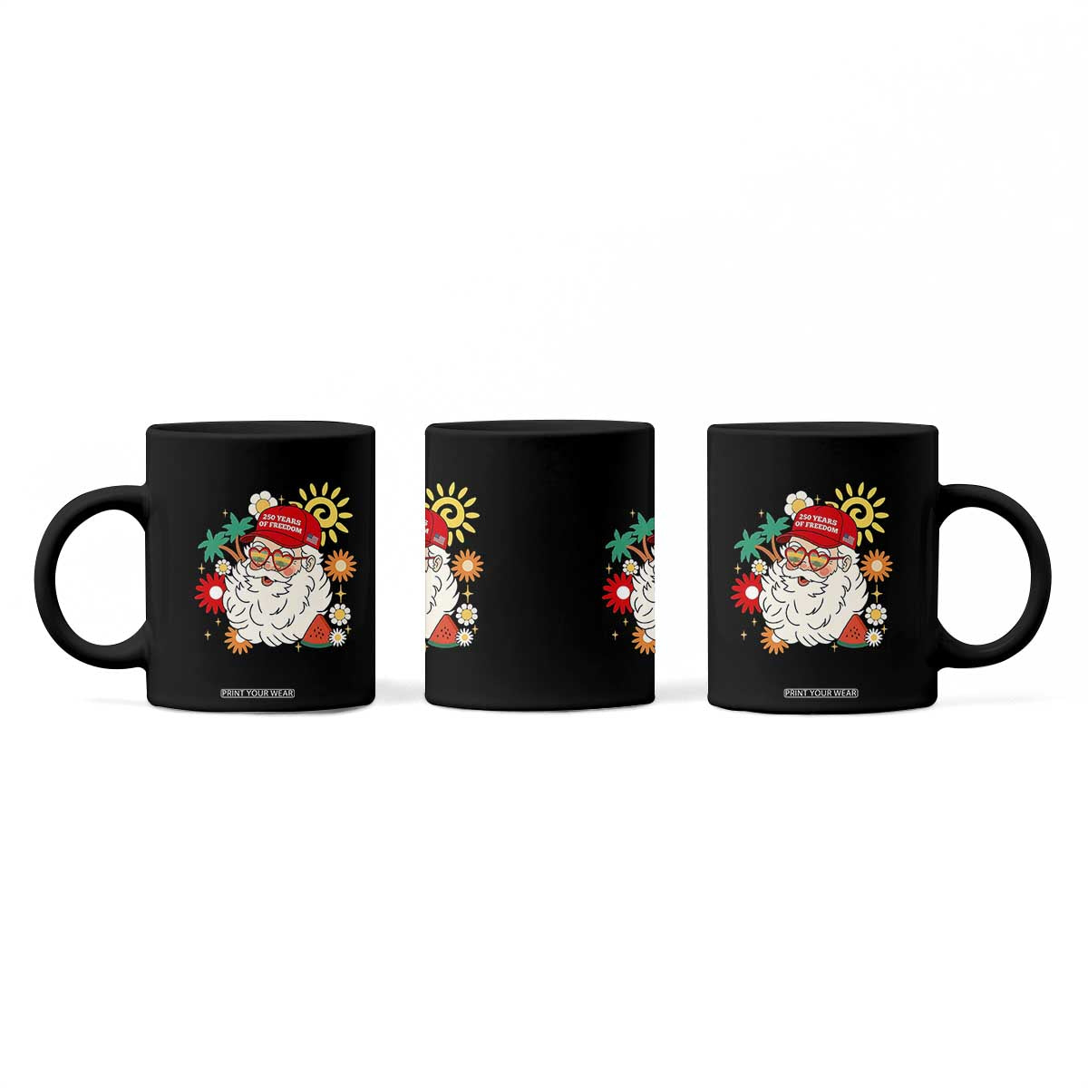 USA 250th Anniversary Santa Christmas In July Coffee Mug