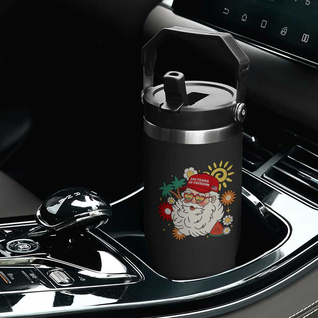 USA 250th Anniversary Santa Christmas In July Flip Straw Tumbler