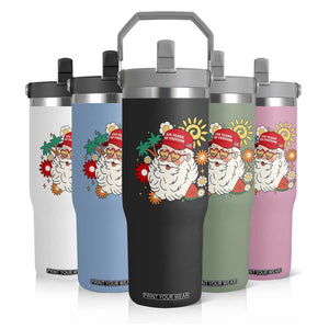USA 250th Anniversary Santa Christmas In July Flip Straw Tumbler