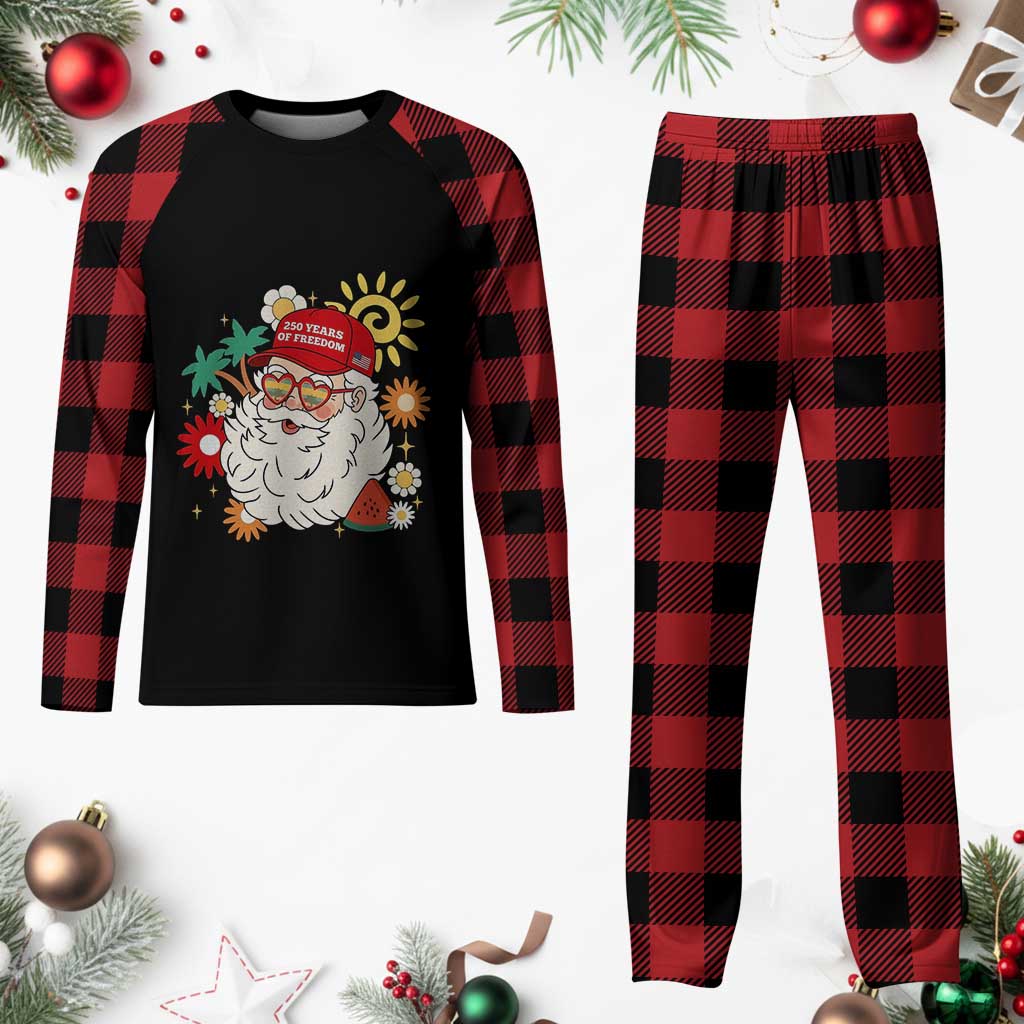 USA 250th Anniversary Santa Christmas In July Plaid Pajama Set TS14 Buffalo Plaid Print Your Wear