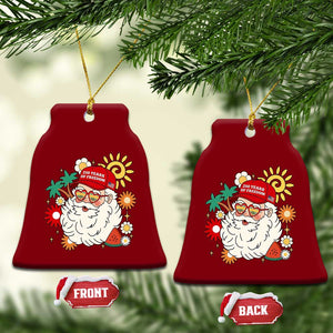 USA 250th Anniversary Santa Christmas In July Ceramic Ornament