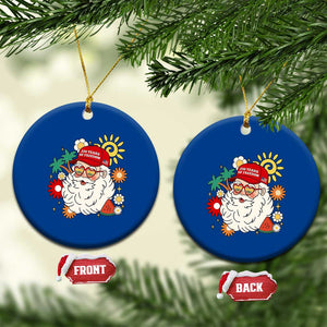 USA 250th Anniversary Santa Christmas In July Ceramic Ornament