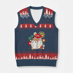 USA 250th Anniversary Santa Christmas In July V-Neck Knit Sweater Vest