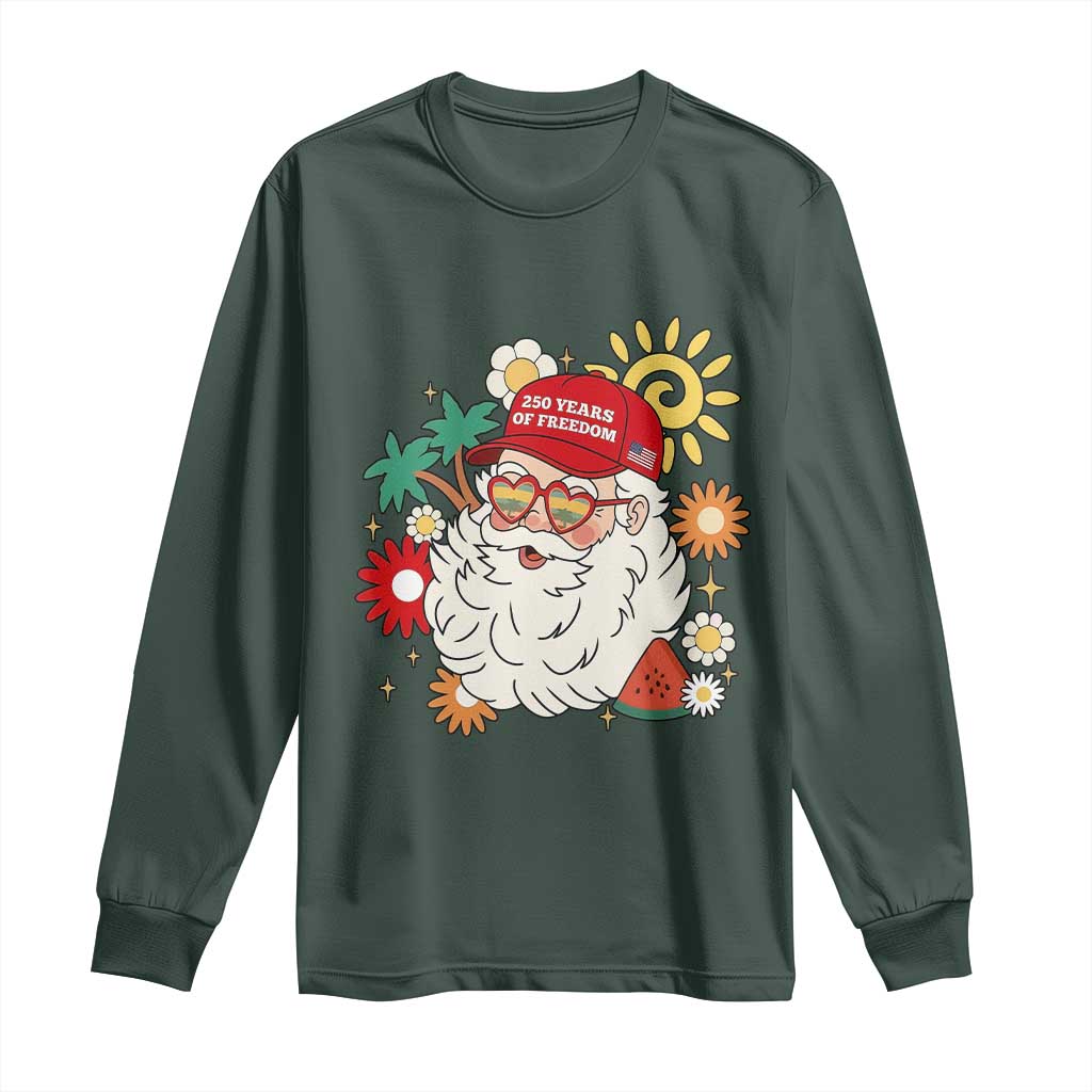 USA 250th Anniversary Santa Christmas In July Long Sleeve Shirt