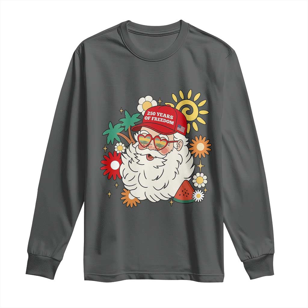 USA 250th Anniversary Santa Christmas In July Long Sleeve Shirt