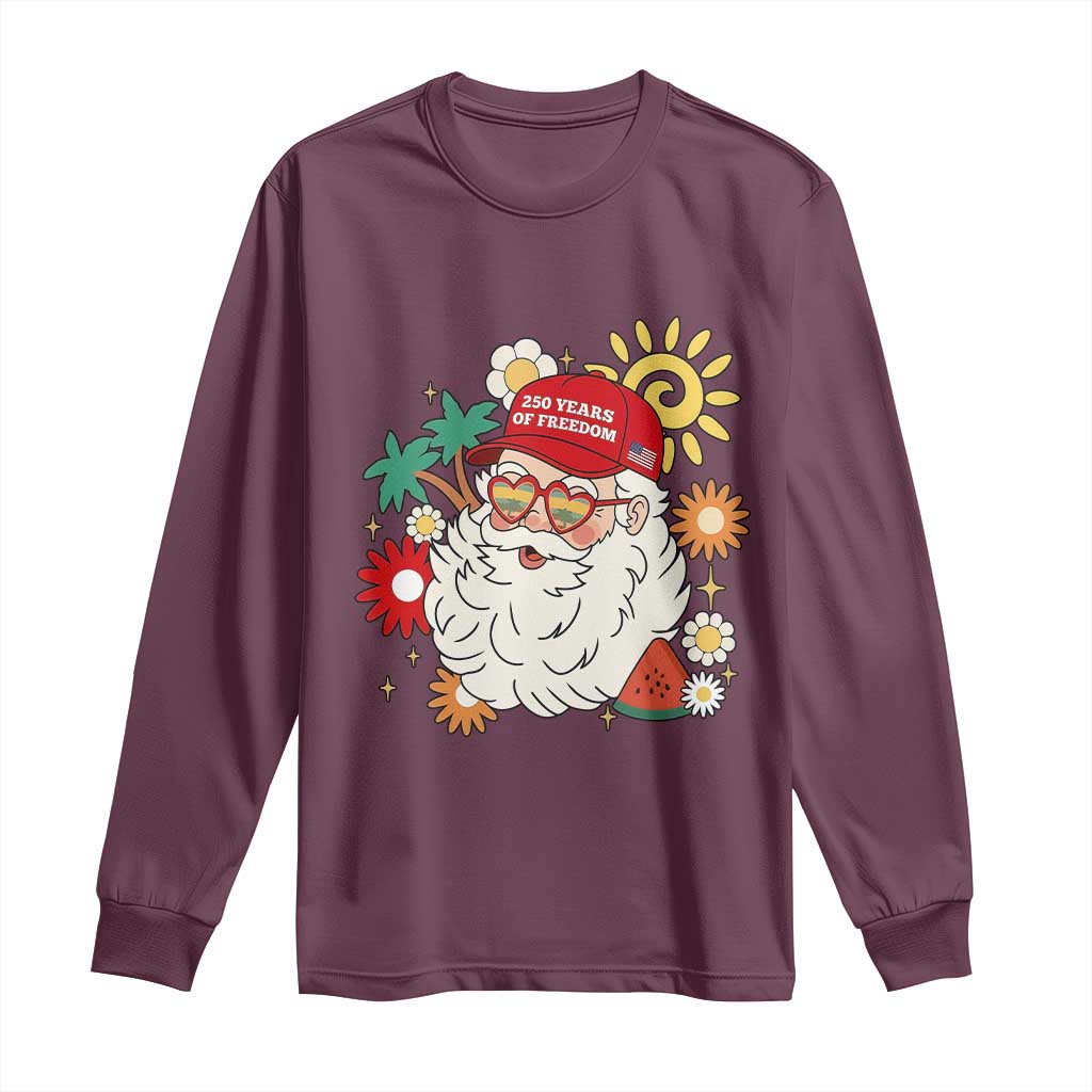 USA 250th Anniversary Santa Christmas In July Long Sleeve Shirt