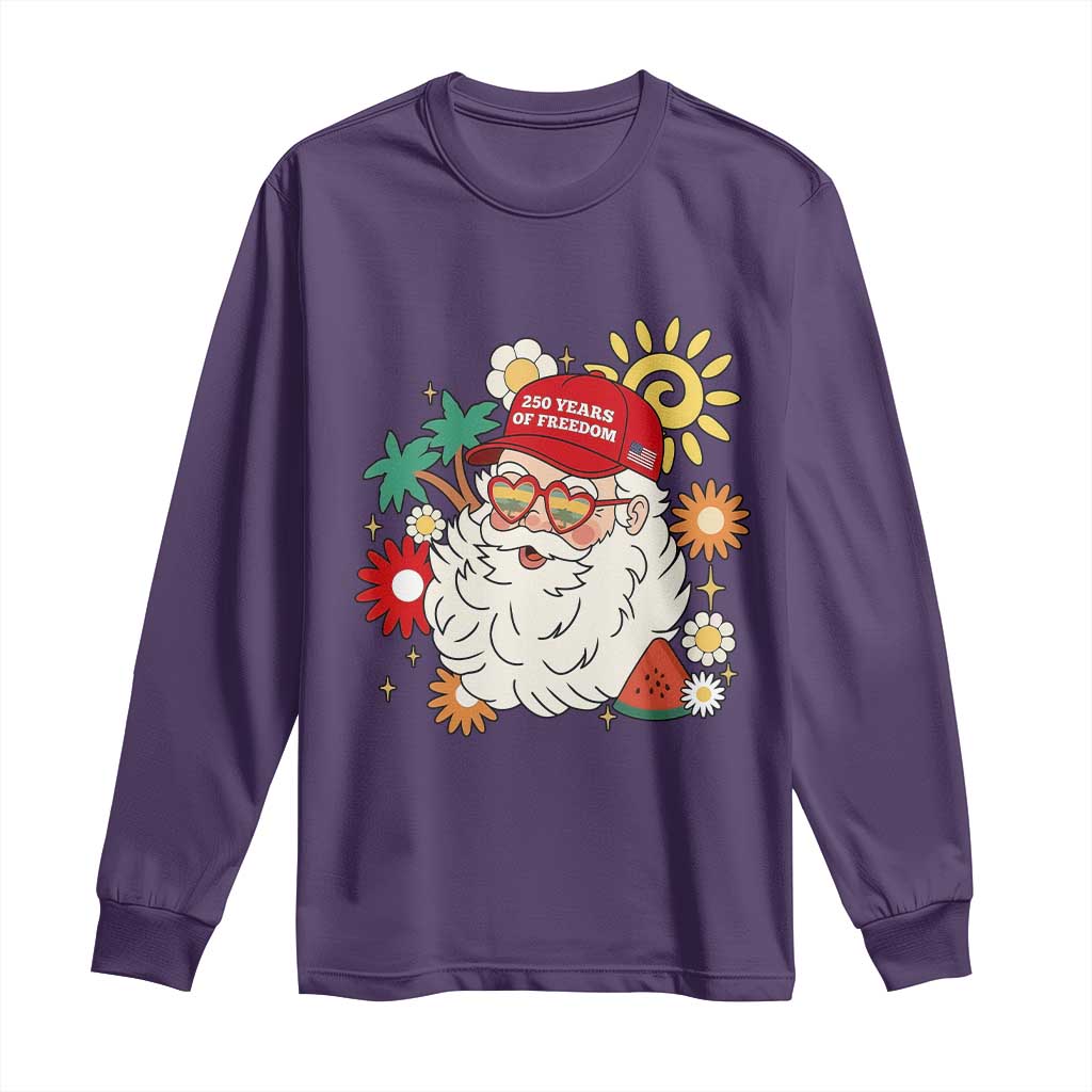 USA 250th Anniversary Santa Christmas In July Long Sleeve Shirt