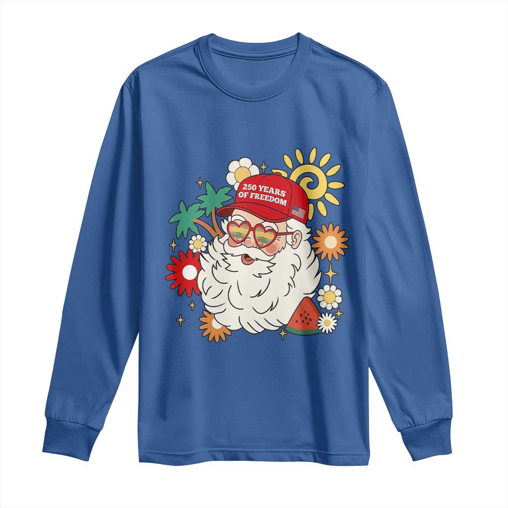 USA 250th Anniversary Santa Christmas In July Long Sleeve Shirt