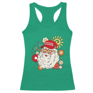 USA 250th Anniversary Santa Christmas In July Racerback Tank Top