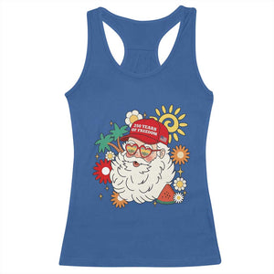 USA 250th Anniversary Santa Christmas In July Racerback Tank Top