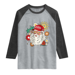 USA 250th Anniversary Santa Christmas In July Raglan Shirt