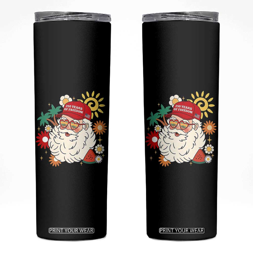 USA 250th Anniversary Santa Christmas In July Skinny Tumbler