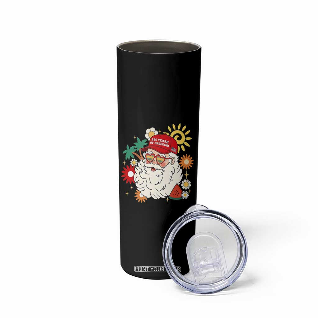 USA 250th Anniversary Santa Christmas In July Skinny Tumbler