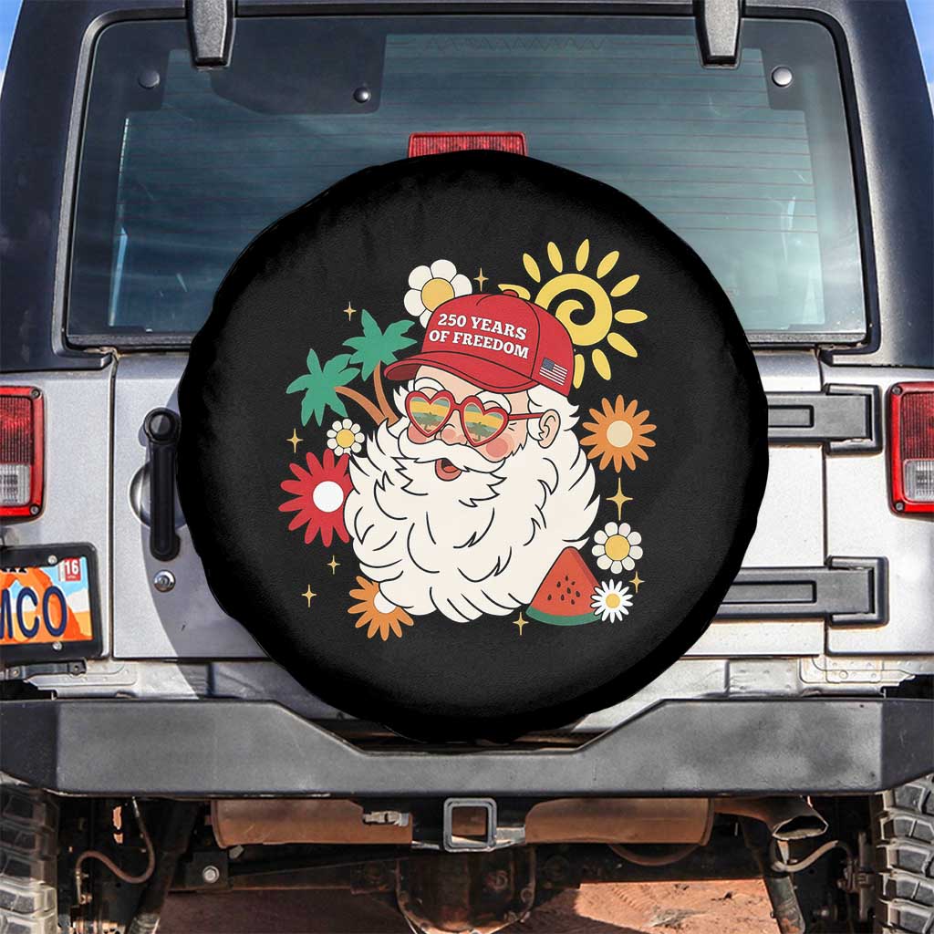 USA 250th Anniversary Santa Christmas In July Spare Tire Cover