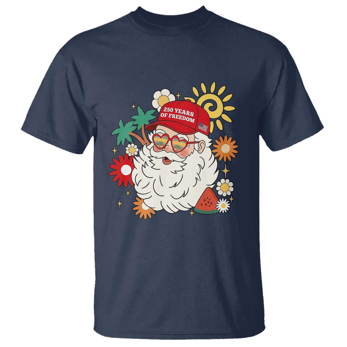 USA 250th Anniversary Santa Christmas In July T Shirt