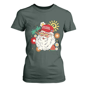 USA 250th Anniversary Santa Christmas In July T Shirt For Women