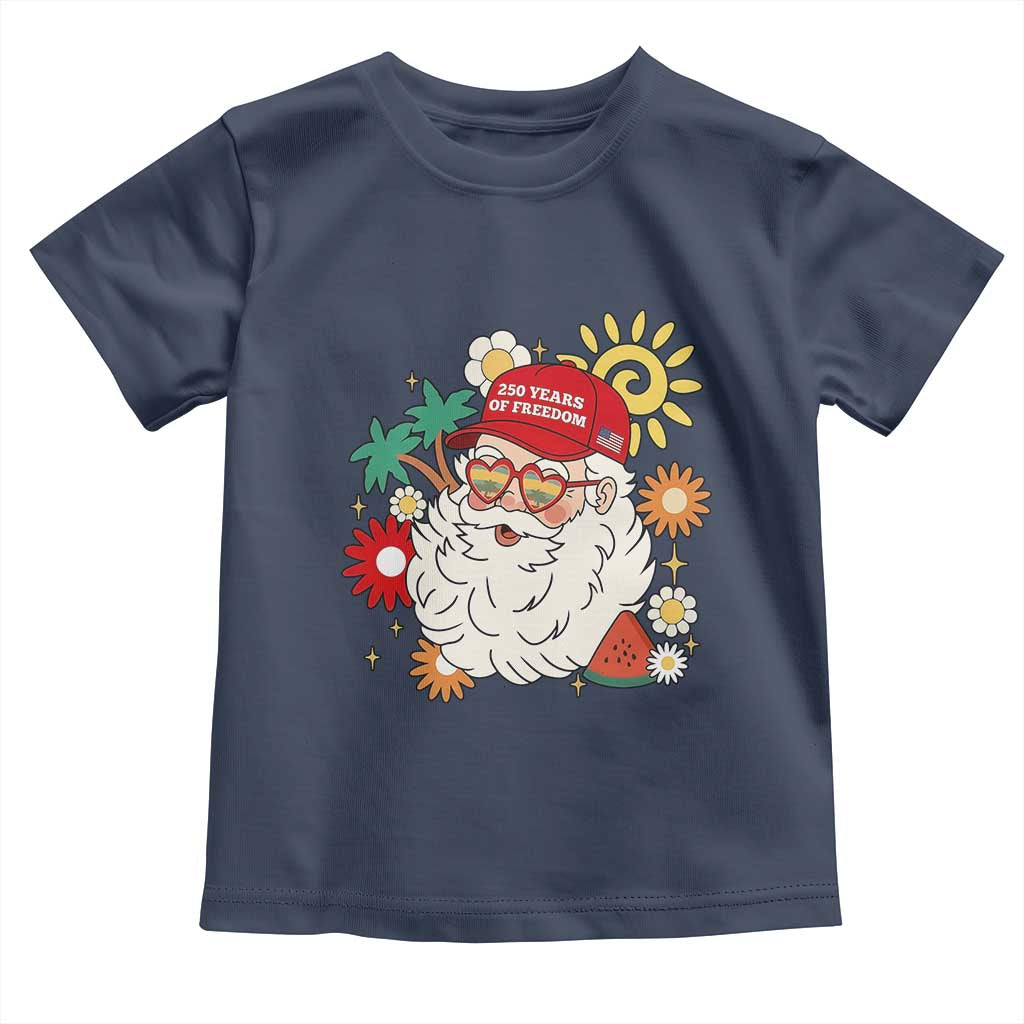 USA 250th Anniversary Santa Christmas In July Toddler T Shirt