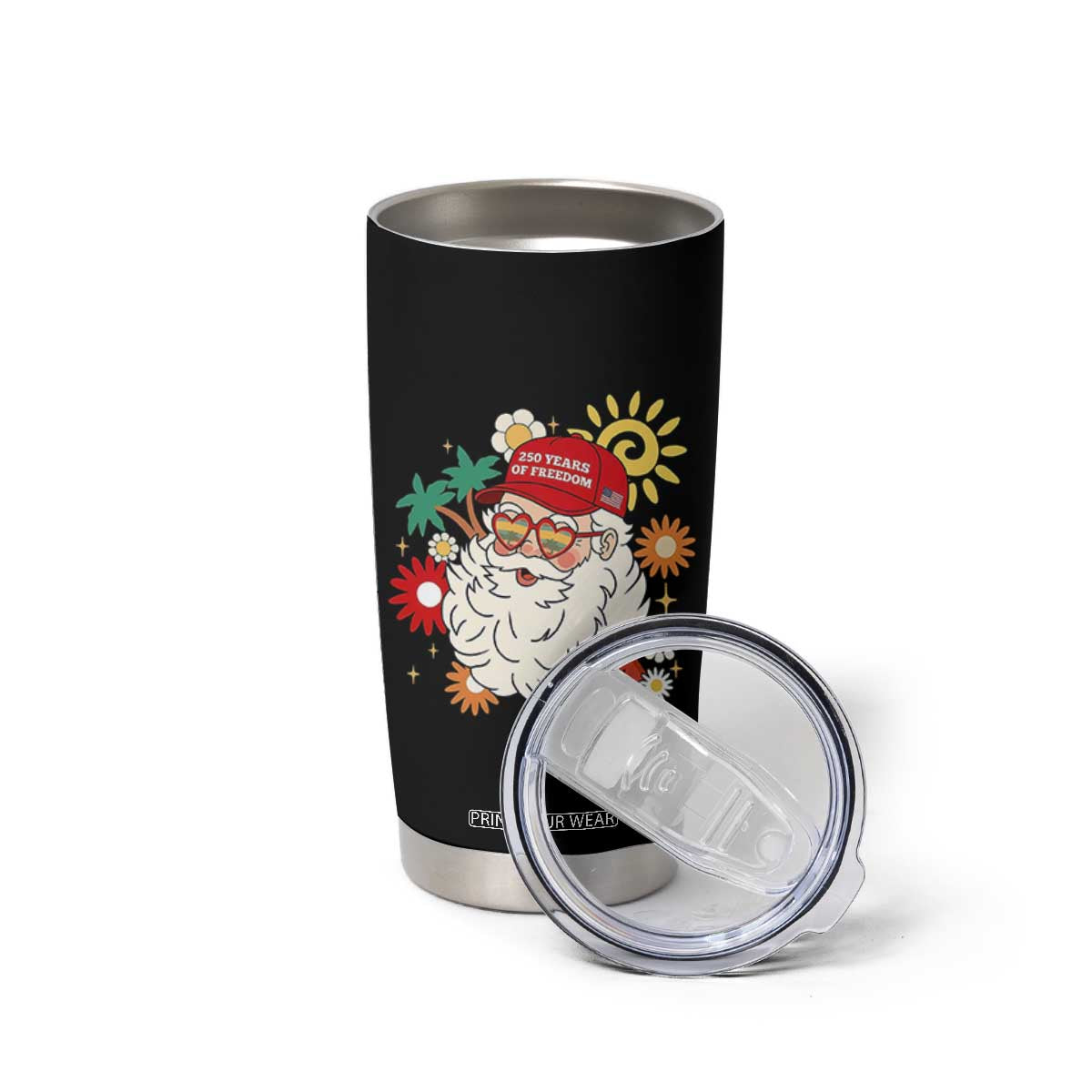 USA 250th Anniversary Santa Christmas In July Tumbler Cup