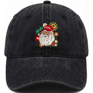 USA 250th Anniversary Santa Christmas In July Washed Cotton Baseball Cap