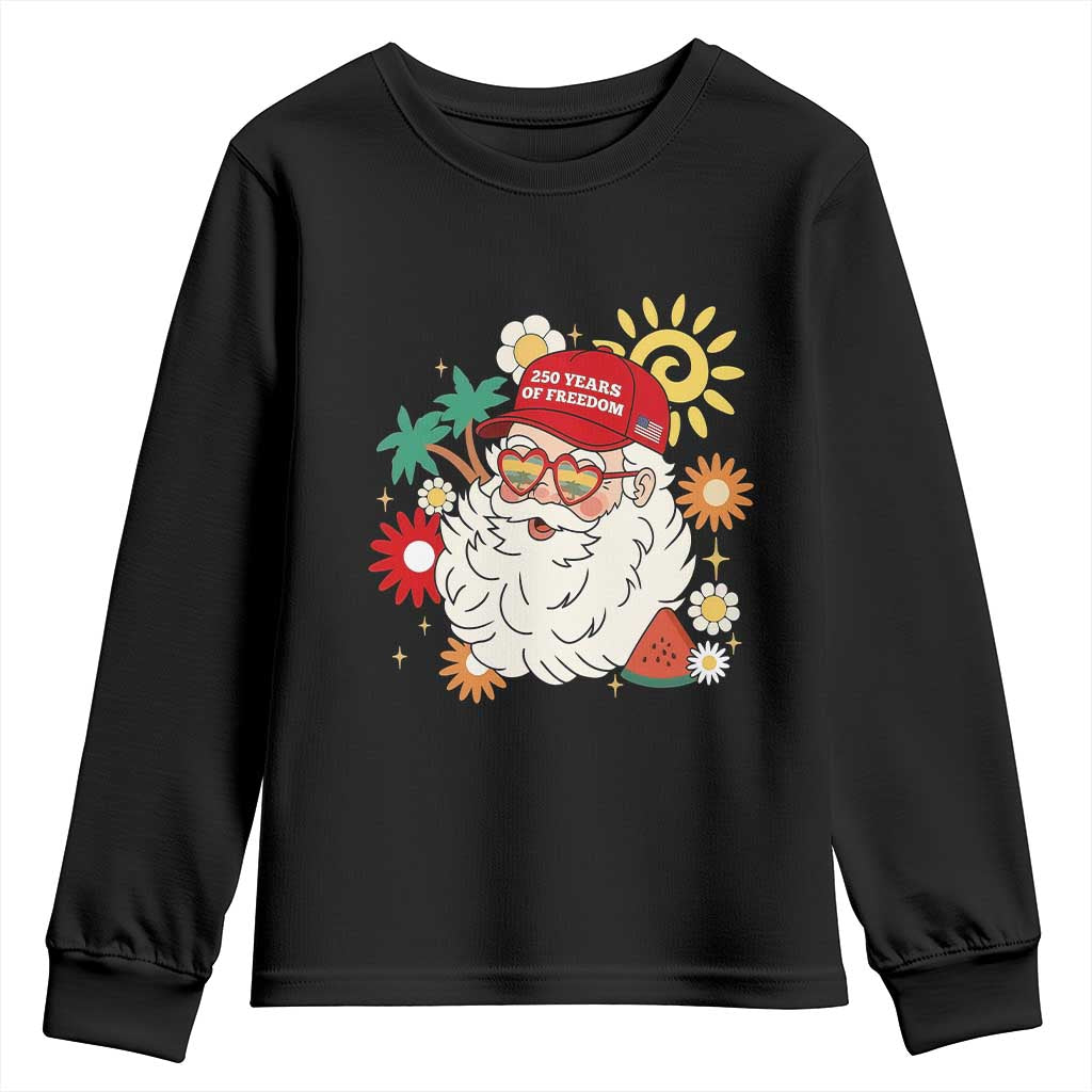 USA 250th Anniversary Santa Christmas In July Youth Sweatshirt