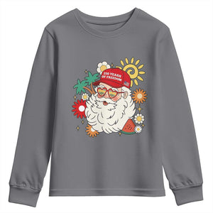 USA 250th Anniversary Santa Christmas In July Youth Sweatshirt