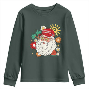 USA 250th Anniversary Santa Christmas In July Youth Sweatshirt